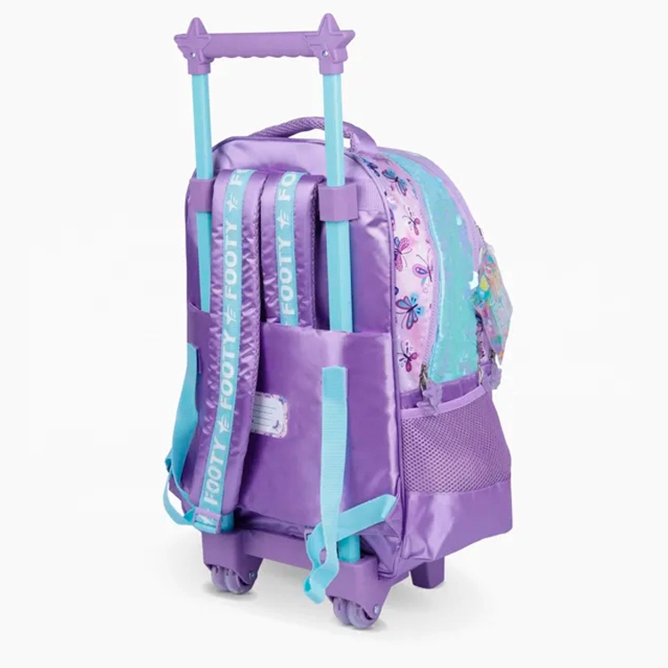 Mochila Escolar Footy 2026 Doggie Love Lila con Led y Carro Art.F26421